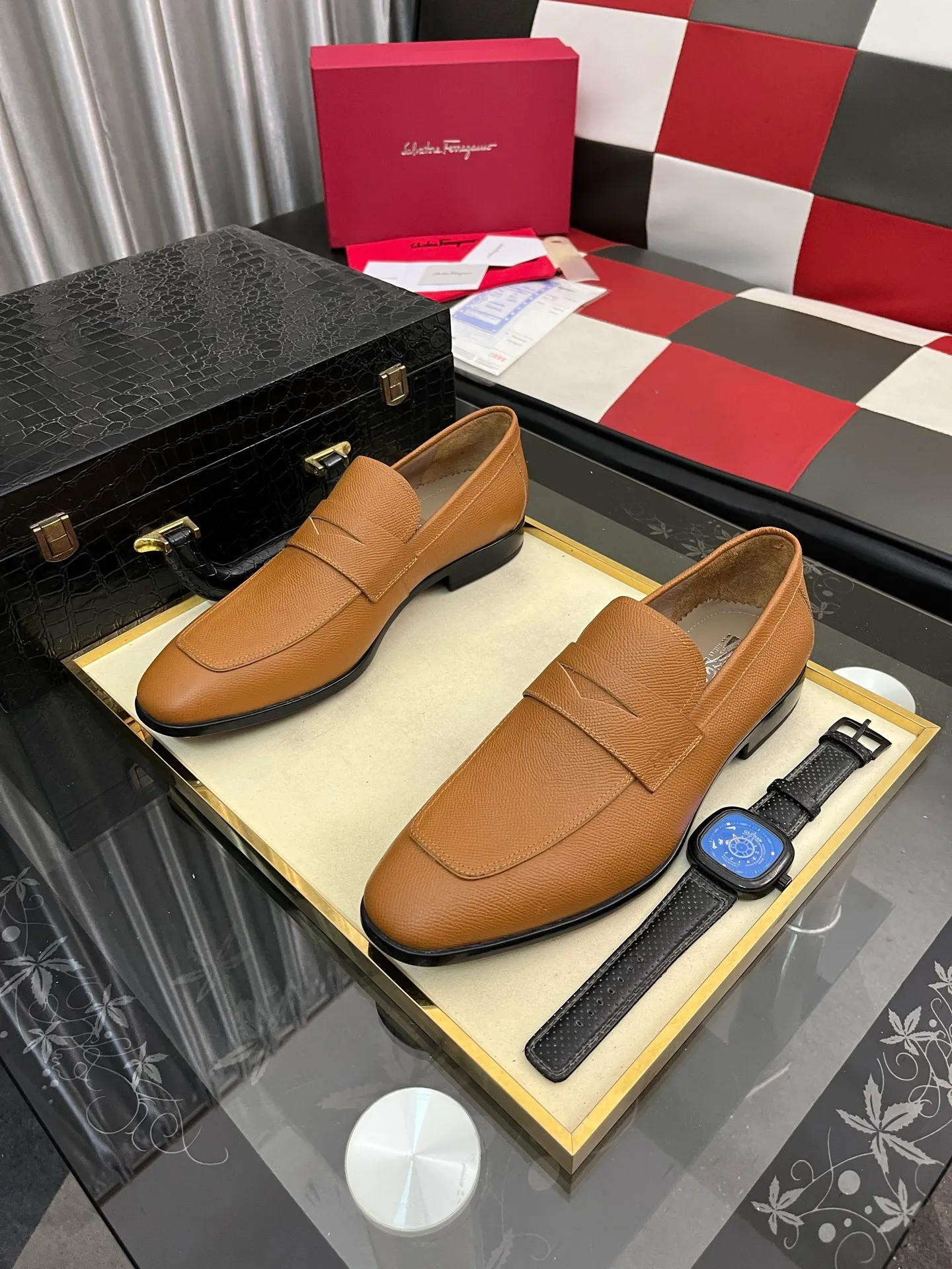 Men's shoes 💰600⌚️⌚️[Salvatore Ferragamo] Ferragamo business leather shoes, 1:1 top purchasing quality, imported selected original calfskin for the uppers, imported original soft water-dyed cowhide for the inner feet, imported original customized Italian handmade lightweight foam outsole, size: 39-44 5️⃣ options available